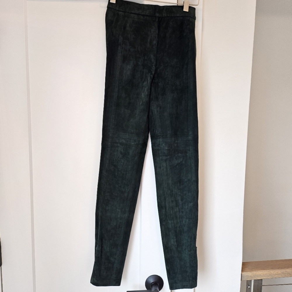 H&M green suede skinny pants